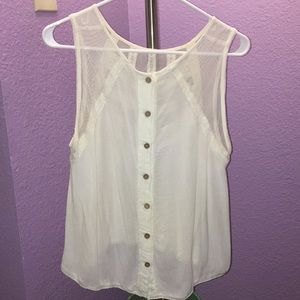 White tank top with buttons